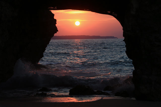 砂山ビーチの夕日